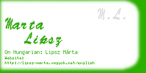 marta lipsz business card